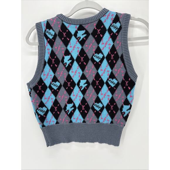 Monster High Sweater Vest Small Spirit Halloween Frankie Stein Inspired Goth - Picture 7 of 7